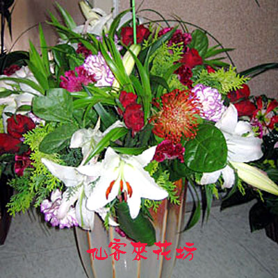 【A-024】藝術盆花、盆花、祝賀藝術盆花、婚禮喜慶藝術盆花:盆花-高貴