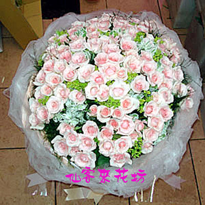 【R-025】玫瑰花束:99朵玫瑰花束,粉紅玫瑰花束-感動