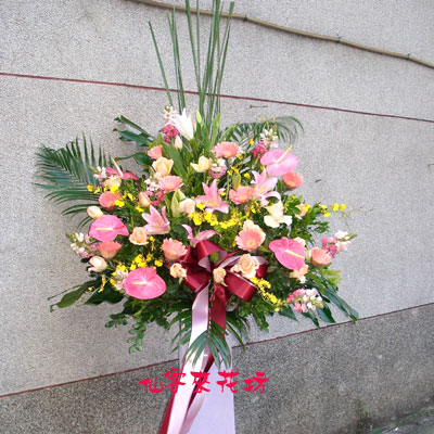 【C-064】 開幕花籃 祝賀花籃:祝賀高架花籃,藝術高架花籃《一對》
