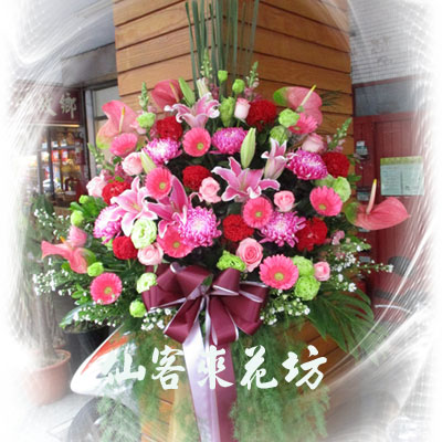 【C-122】謝神還願花籃,感恩還願花籃,高架花籃,拜神祈福花籃