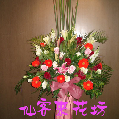 【C-102】祝賀花籃:高架花籃-藝術花籃、開幕藝術花籃《一對》