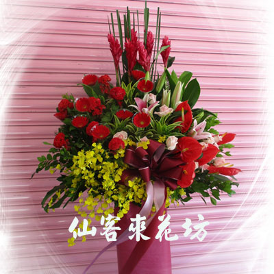 【C-124】謝神還願花籃,感恩還願花籃,高架花籃,拜神祈福花籃