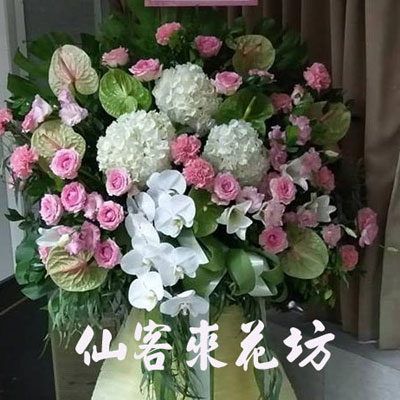 【C-751】 開幕花籃 祝賀花籃:祝賀高架花籃,藝術高架花籃,《一個》