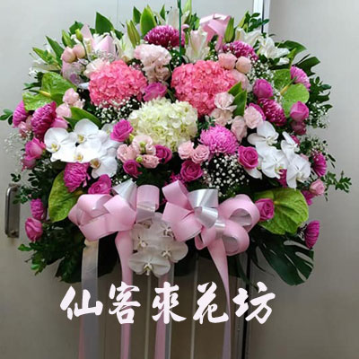 【C-717】 開幕花籃 祝賀花籃:祝賀高架花籃,藝術高架花籃,《一個》