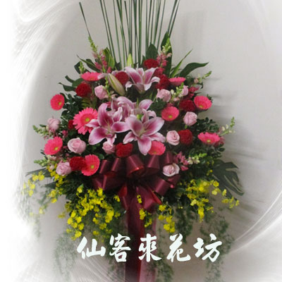 【C-134】祝賀花籃:高架花籃/祝賀開幕/開工動土/上樑花籃1對