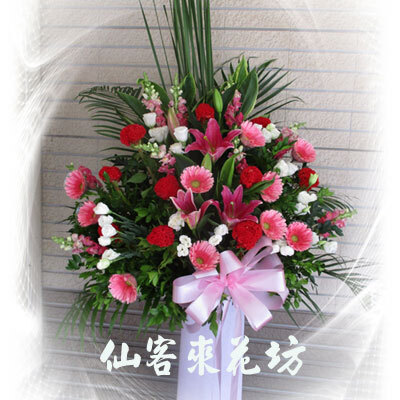 【C-091】謝神還願花籃,感恩還願花籃,高架花籃,拜神祈福花籃