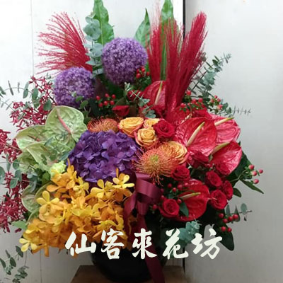 【A-542】祈福求願盆花,感恩謝神盆花,盆花設計,拜神祈福盆花