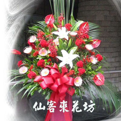 【C-096】謝神還願花籃,感恩還願花籃,高架花籃,拜神祈福花籃