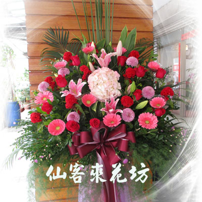 【C-112】祝賀花籃:高架花籃/祝賀開幕/開工動土/上樑花籃1對