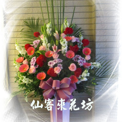 【C-136】祝賀花籃:高架花籃/祝賀開幕/開工動土/上樑花籃1對