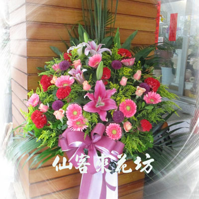 【C-129】謝神還願花籃,感恩還願花籃,高架花籃,拜神祈福花籃