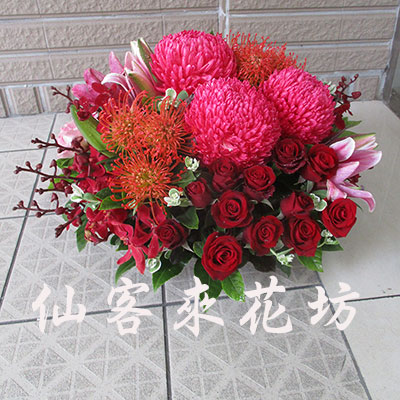 【A-578】拜拜盆花,供佛盆花,還願盆花,盆花設計,拜神祈福盆花