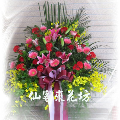 【C-128】謝神還願花籃,感恩還願花籃,高架花籃,拜神祈福花籃